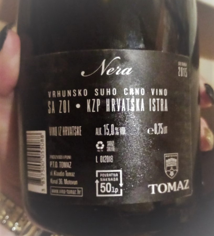 Malvasia Nera 2015., Tomaz